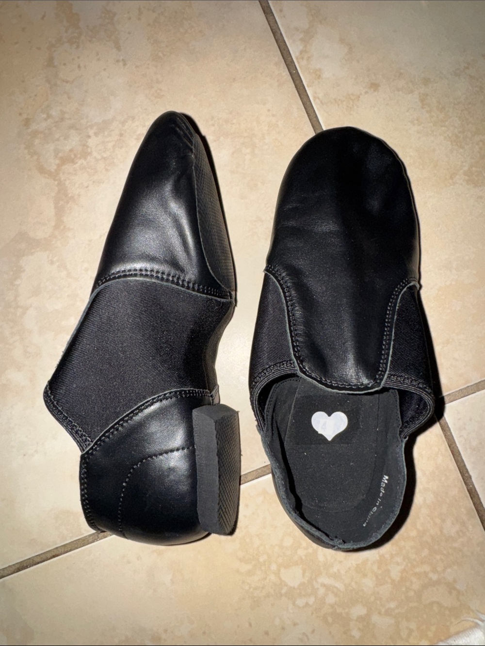 Black Slip-On Men's ( boys ) Jazz Shoes size 4